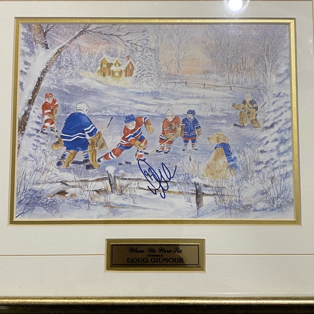 When we were six Signed by Doug Gilmour Hockey Frame